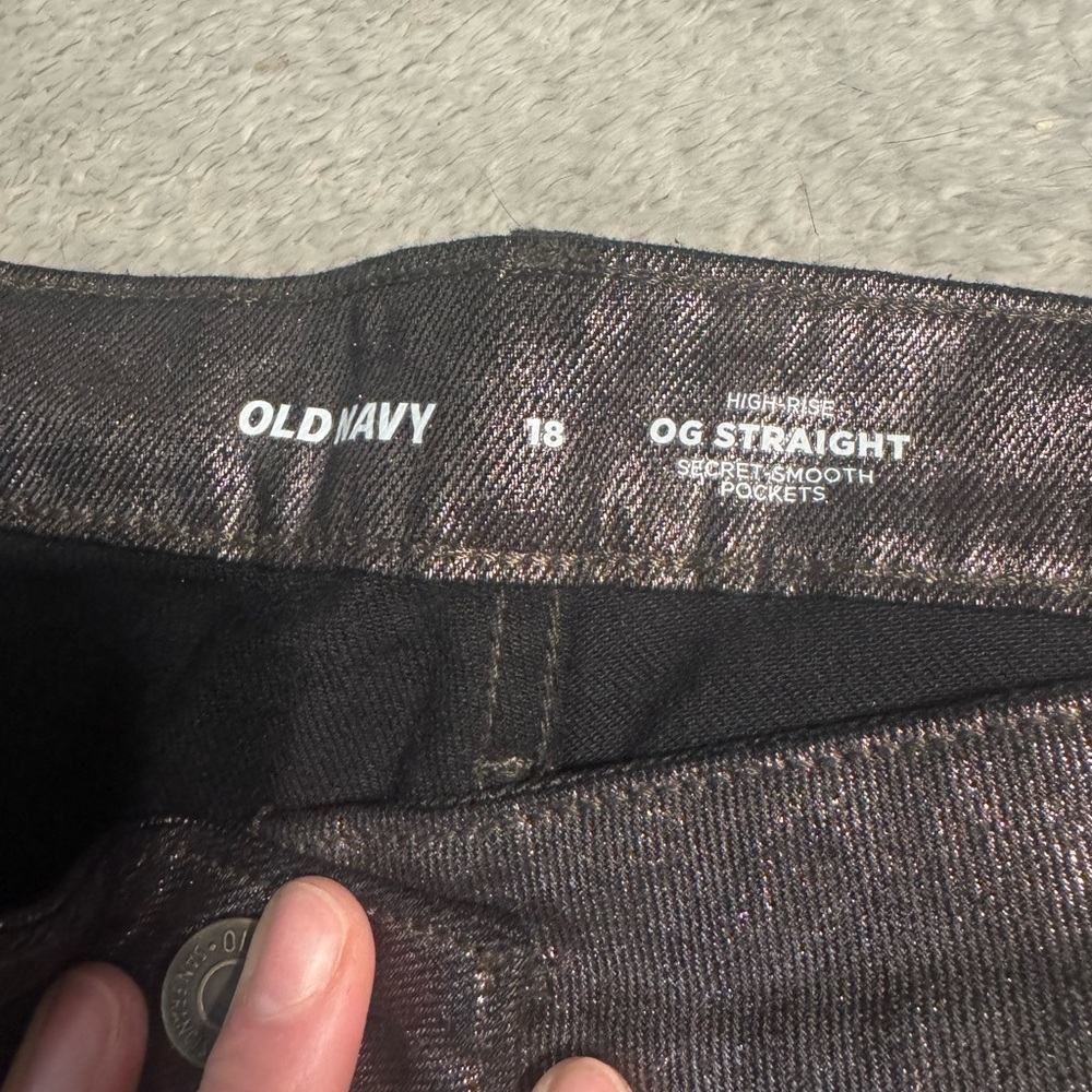 NWT Old Navy shimmery gunmetal pants - Picture 3 of 4